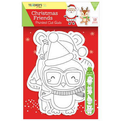 Tan Teacher's Choice Christmas Cut Out Characters 12pc Christmas