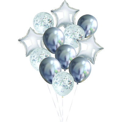 White Smoke Balloon Latex 12 Pack - Silver Balloons