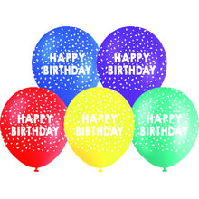 White Smoke Balloon Printed Latex 30cm 10 Pack - Happy Birthday Brights Balloons
