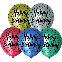 White Smoke Balloon Printed Latex 30cm 10 Pack - Happy Birthday Chrome Balloons