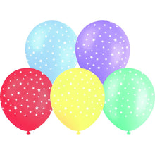 White Smoke Balloon Printed Latex 30cm 10 Pack - Star Assorted Balloons