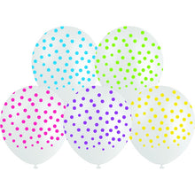White Smoke Balloon Printed Latex 30cm 10 Pack - Confetti Print Balloons