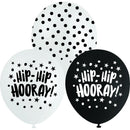 White Smoke Balloon Printed Latex 30cm 10 Pack - Hooray Balloons