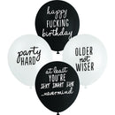 White Smoke Balloon Printed Latex 30cm 10 Pack - Fun Pack Balloons
