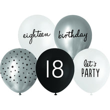 White Smoke Balloon Printed Latex 30cm 10 Pack - 18th Assorted Balloons