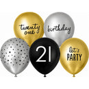White Smoke Balloon Printed Latex 30cm 10 Pack - 21st Assorted Balloons