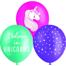 White Smoke Balloon Printed Latex 30cm 10 Pack - Unicorns Balloons