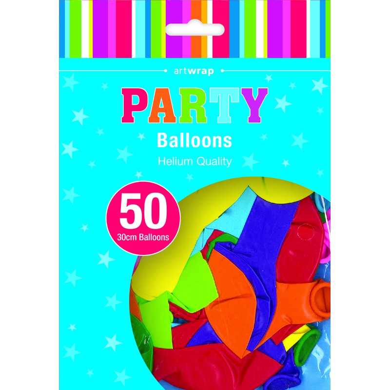 Cyan Balloon Latex 30cm 50 Pack - Assorted Balloons