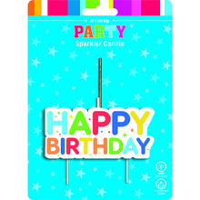 Cyan Happy Birthday Sparkler Candle Candles