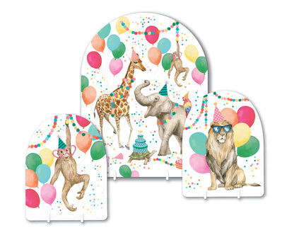 White Smoke Party Animals Theme Party Tableware Bundle for 8 Kids Custom Bundle