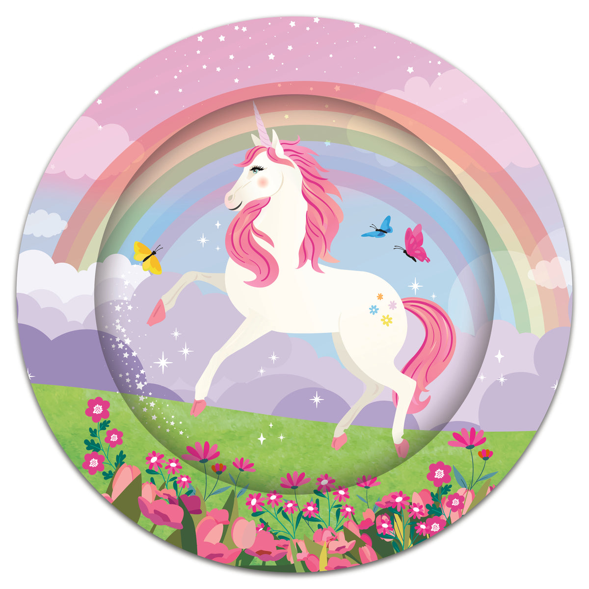 White Smoke Unicorn Theme Party Tableware Bundle for 8 Kids Custom Bundle