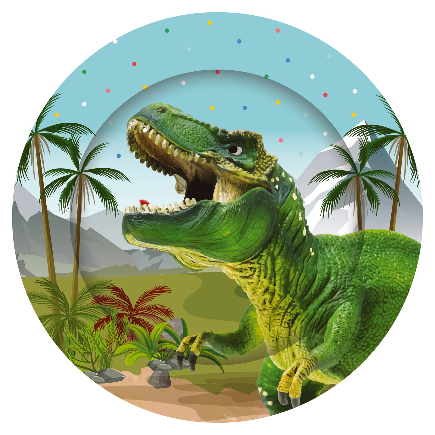 White Smoke Dinosaur Theme Party Tableware Bundle for 8 Kids Custom Bundle