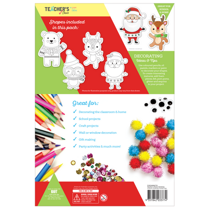 Dark Khaki Teacher's Choice Christmas Cut Out Characters 12pc Christmas