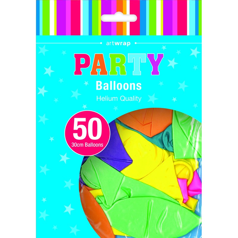Cyan Balloon Pearl Latex 30cm 50 Pack - Assorted Balloons