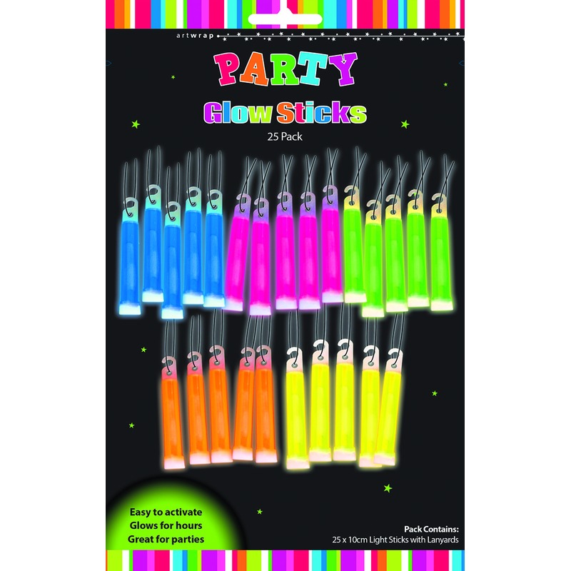 Black Glow Sticks 25 Pack Glow