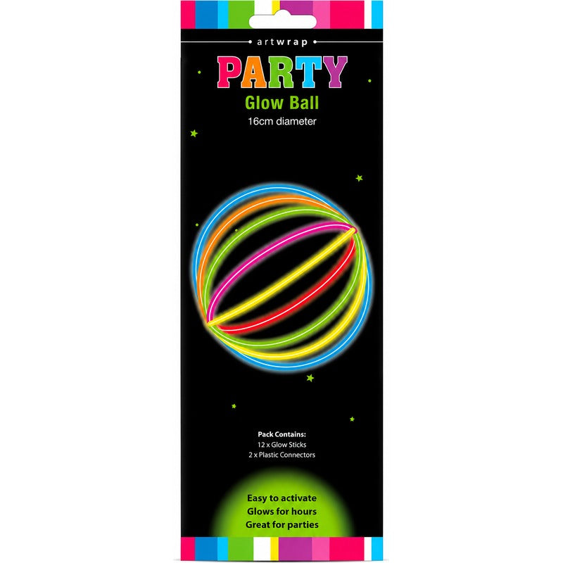 Black Glow Ball, 16cm Glow