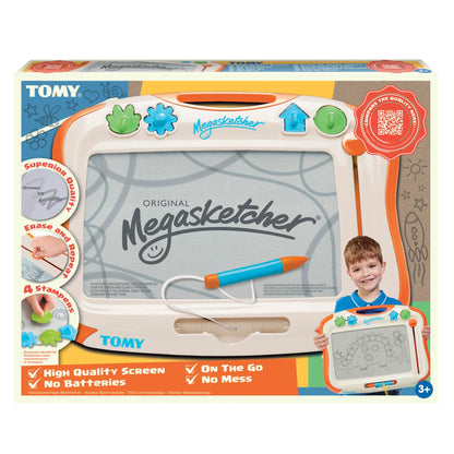 TOMY toy sketching set box with reusable screen and orange stylus