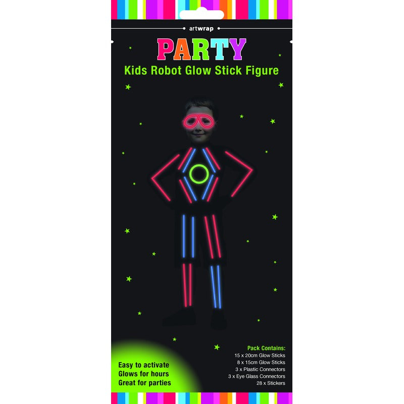 Black Glow Robot Suit 54 Piece Glow