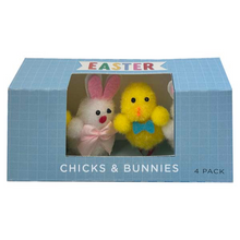 White Smoke Easter Chicks and Bunnies, 4pk Easter