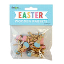Sky Blue Easter Wooden Rabbit Decorations, 20pk Easter
