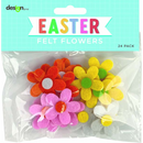Pale Turquoise Easter Felt Flower Decorations, 24pk Easter