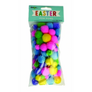 White Smoke Easter Pom Poms, 100pk Easter