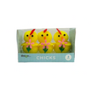 White Smoke Easter Chicks with Flowers, 3pk Easter