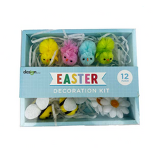 White Smoke Easter Decoration Kit, with Chicks, Flowers and Bees, 12pk Easter