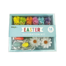 White Smoke Easter Decoration Kit, with Chicks, Flowers, Eggs, and Carrots, 14pk Easter