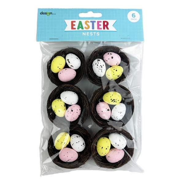 White Smoke Easter Egg Nests, 6pk Easter