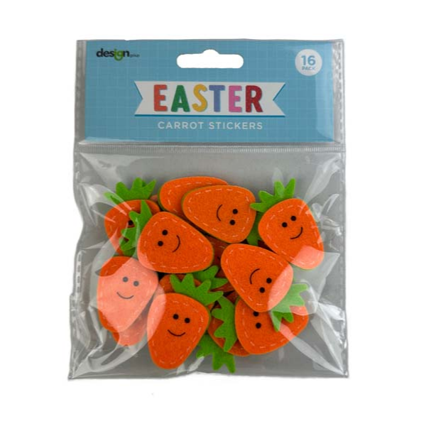 White Smoke Easter Carrot Stickers, Asssorted, 16pk Easter