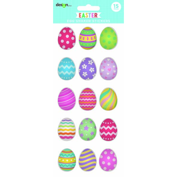 White Smoke Easter Egg Shaker Stickers, Assorted, 15pk Easter