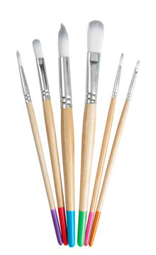 White Smoke EC Junior Artist Paint Brushes, Set 6 Kids Paints