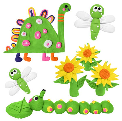 White Smoke EC Modelling Clay, Green, 500g Kids Activities
