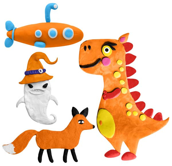 White Smoke EC Modelling Clay, Orange, 500g Kids Activities