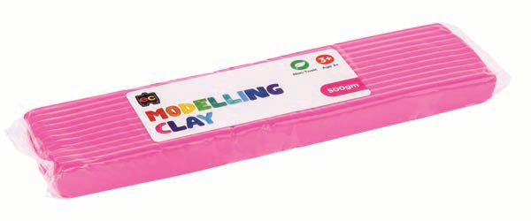 White Smoke EC Modelling Clay, Pink, 500g Kids Activities