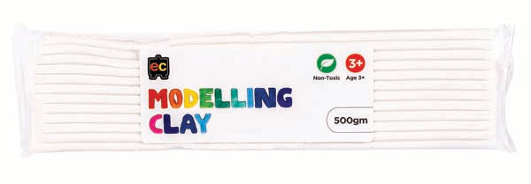 White Smoke EC Modelling Clay, White, 500g Kids Activities