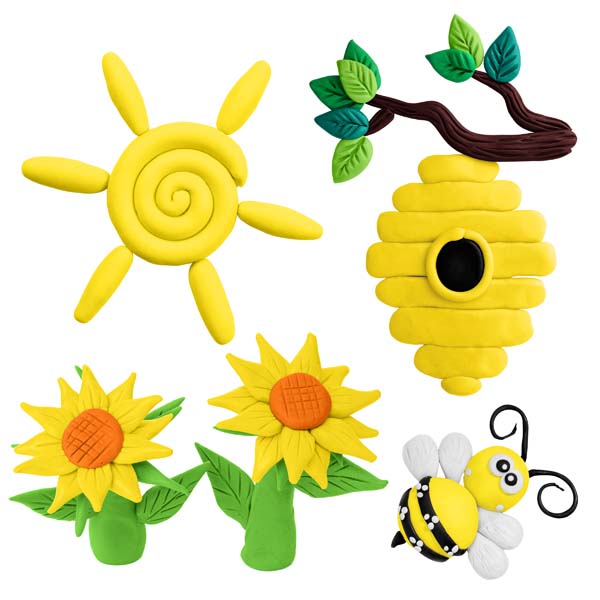 White Smoke EC Modelling Clay, Yellow, 500g Kids Activities