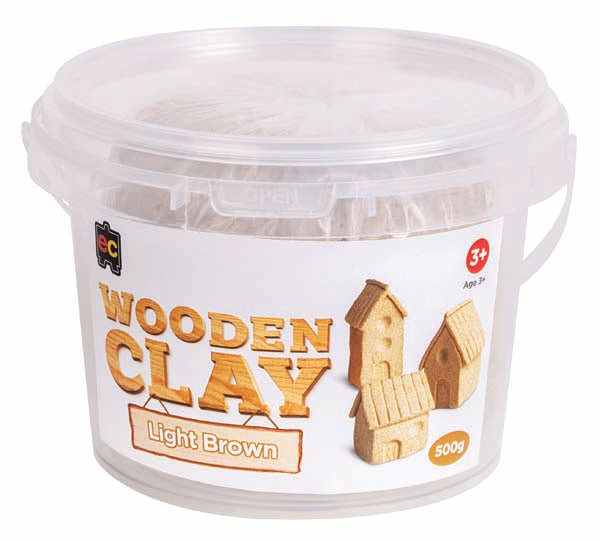 White Smoke EC Wooden Clay, Light Brown, 500g Kids Activities