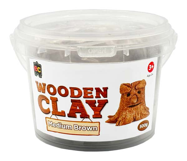 White Smoke EC Wooden Clay, Medium Brown, 500g Kids Activities