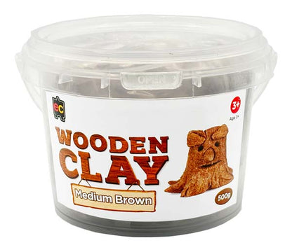 White Smoke EC Wooden Clay, Medium Brown, 500g Kids Activities