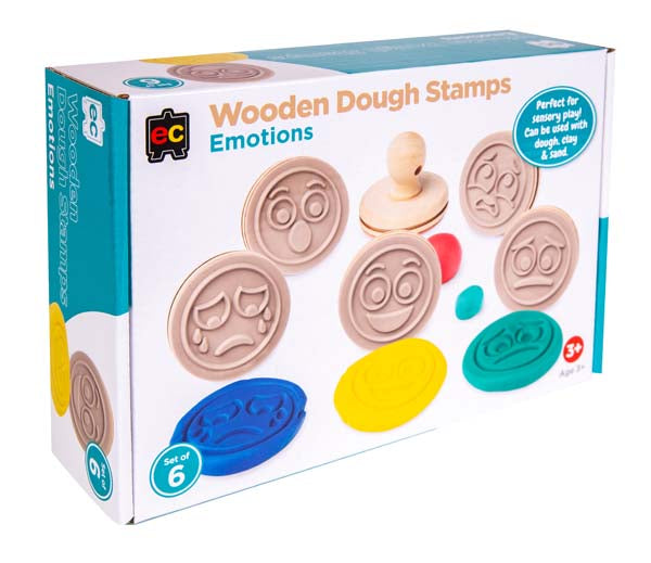 White Smoke EC Wooden Dough Stamps - Emotions. Set 6 Kids Activities