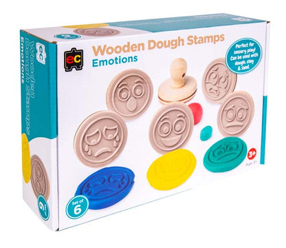 White Smoke EC Wooden Dough Stamps - Emotions. Set 6 Kids Activities