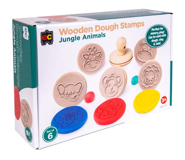White Smoke EC Wooden Dough Stamps - Jungle, Set 6 Kids Activities