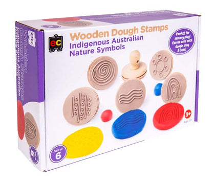 White Smoke EC Wooden Dough Stamps - Indigenous Nature, Set 6 Kids Activities
