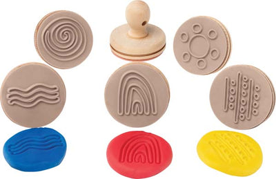 White Smoke EC Wooden Dough Stamps - Indigenous Nature, Set 6 Kids Activities