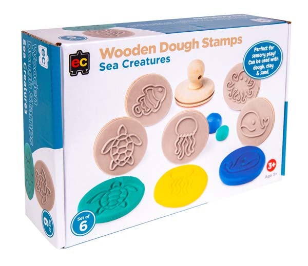 White Smoke EC Wooden Dough Stamps - Sea, Set 6 Kids Activities