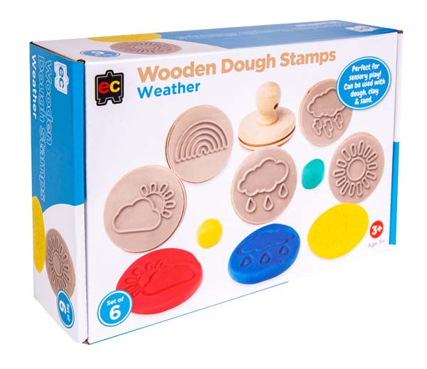 White Smoke EC Wooden Dough Stamps - Weather, Set 6 Kids Activities