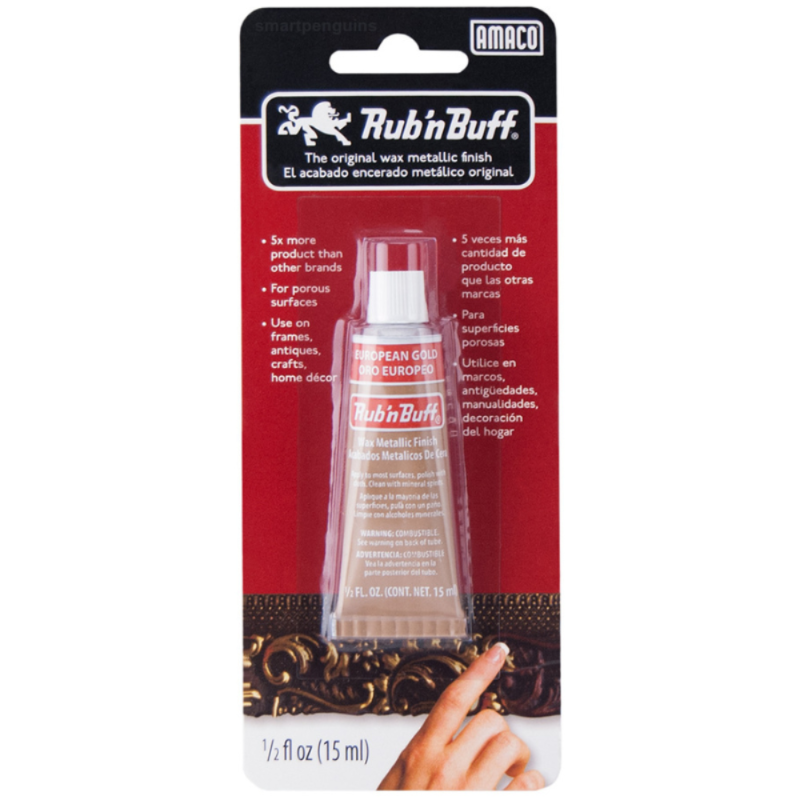 Brown Amaco Rub 'N Buff, European Gold, 15ml Powders and Pigments