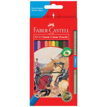 Orange Red Faber-Castell Classic Colour Pencils, Assorted Colours - 12 Pack + 1 Gold Pencil Pencils